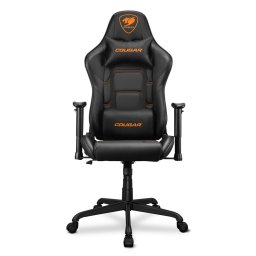 Геймърски стол Cougar Armor Elite Black, до 120 kg, Class 4 газов амортисьор, 2D регулируеми подлакътници, PVC кожа, черен