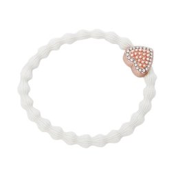 By Eloise London Rose Gold Bling Heart гривна / ластик за коса цвят бял