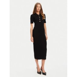 MICHAEL Michael Kors Плетена рокля MT5832333D Черен Slim Fit