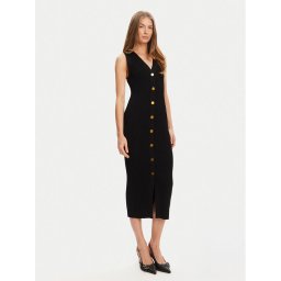 MICHAEL Michael Kors Плетена рокля MT5832533D Черен Slim Fit