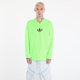 Тениска adidas Adicolor Mesh Long Sleeve Tee Signal Green/ Black XL