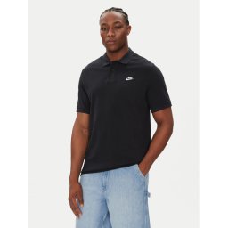 Nike Тениска с яка и копчета FN3894 Черен Regular Fit