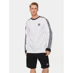 adidas Тениска с дълъг ръкав Adicolor Classics 3-Stripes Long-Sleeve Top IA4879 Бял Slim Fit