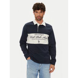 U.S. Polo Assn. Тениска с яка и копчета MUP4075 Тъмносин Regular Fit