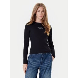 Guess Jeans Блуза W5YP38 KA0H1 Черен Slim Fit
