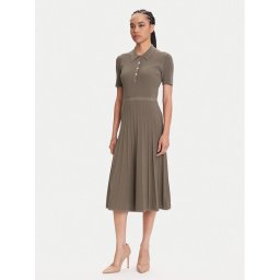 MICHAEL Michael Kors Плетена рокля MT5834F33D Бежов Regular Fit