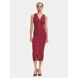 MICHAEL Michael Kors Плетена рокля MT5832533D Розов Slim Fit