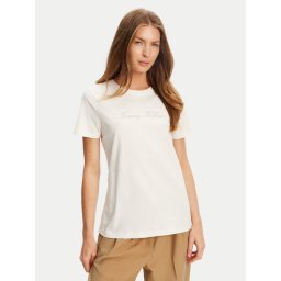 Tommy Hilfiger Тишърт Script WW0WW47210 Екрю Regular Fit