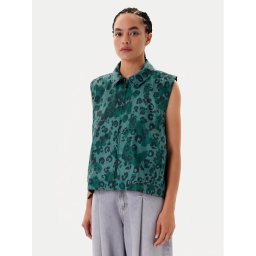 adidas Елек Animal Print 3-Stripes JV6958 Зелен Loose Fit