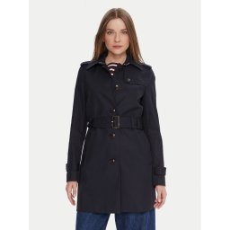 Tommy Hilfiger Тренч Heritage Single WW0WW24966 Тъмносин Regular Fit