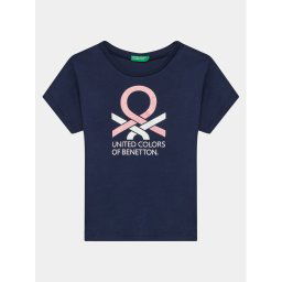 United Colors Of Benetton Тишърт 3I1XC10H8 Тъмносин Regular Fit