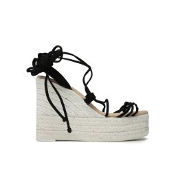 Manebi Еспадрили Lace-Up Wedge Espadrilles L 8.6 WA Черен
