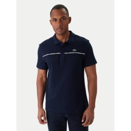 Lacoste Тениска с яка и копчета PH9863 Тъмносин Regular Fit