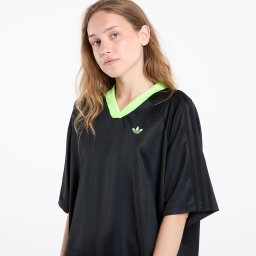 Облекло adidas Adicolor Football Jacquard Oversize Dress Black/ Signal Green XS