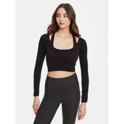Guess Блуза V5YP06 Z3OA0 Черен Slim Fit