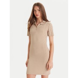 Guess Плетена рокля V5YK00 KCX12 Бежов Regular Fit