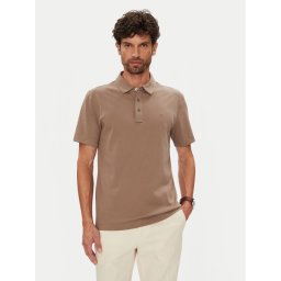 Michael Kors Тениска с яка и копчета CS15073C93 Кафяв Regular Fit