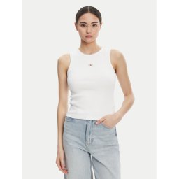 Calvin Klein Jeans топ LV047C201G Бял Slim Fit