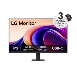 Монитор LG 27U631A-B, 27" QHD LED AG, IPS, 100Hz, 5ms, 250 cd/m2, 1000:1, QHD (2560 x 1440), sRGB 99% , HDR 10, USB-C (PD 15W), HDMI, LG Switch, Dynamic Action Sync, Reader mode, Headphone out, Tilt, Black