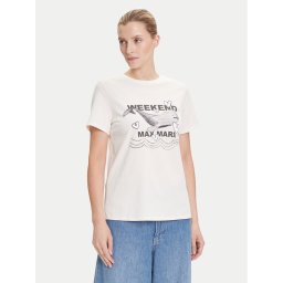 Weekend Max Mara Тишърт Guglia 2525976031 Екрю Regular Fit