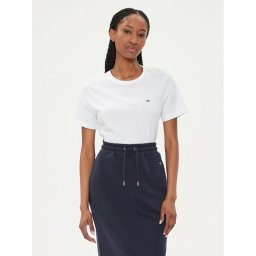Gant Тишърт Shield 4200200 Бял Regular Fit