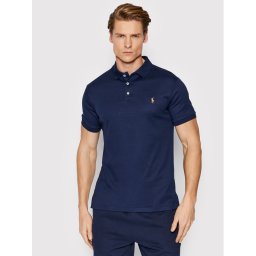 Polo Ralph Lauren Тениска с яка и копчета 710685514003 Тъмносин Slim Fit