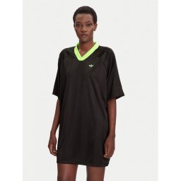 adidas Ежедневна рокля adicolor Football Jacquard KB8152 Черен Oversize