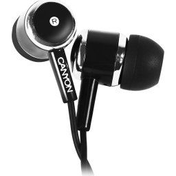 CANYON Stereo earphones with microphone, Black