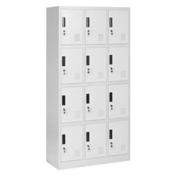 Метален шкаф Carmen CR-1258 J, 12x шкафове, прахово боядисан, метален, сив