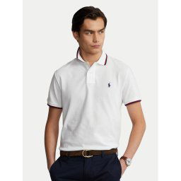 Polo Ralph Lauren Тениска с яка и копчета Classics 710842621002 Бял Slim Fit