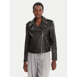 BOSS Кожено яке C_Sandy 50541769 Черен Regular Fit