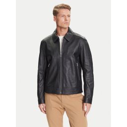 BOSS Кожено яке H-Mapson4 50543214 Черен Regular Fit