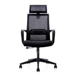 Директорски стол RFG Smart HB, дамаска и меш, черна седалка, черна облегалка