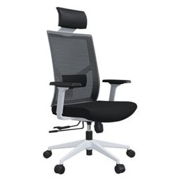 Директорски стол RFG Snow HB, до 120кг. макс тегло, дамаска, лумбална упора, коригиране на височината, облегалка за глава, регулируеми подлакътници, черен