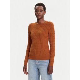 Gant Пуловер 4800100 Кафяв Slim Fit