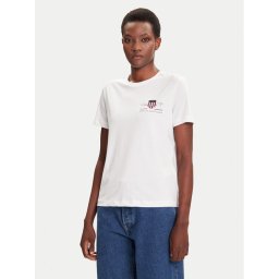 Gant Тишърт Bisiklet Yaka 4200277 Бял Regular Fit