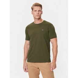 Gant Тишърт Shield 2003184 Зелен Regular Fit