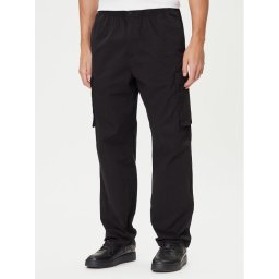 Calvin Klein Jeans Текстилни панталони LV040EM616 Черен Straight Fit