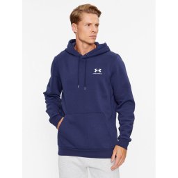 Under Armour Суитшърт Ua Essential Fleece Hoodie 1373880 Тъмносин Loose Fit