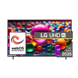 LG 65UA75003LA, 65" 4K UltraHD TV 4K (3840x2160), DVB-T2/C/S2, webOS 25 Smart, ThinQ AI, Alpha 7 AI Processor, WiFi, HDR10 pro, HLG, ALLM/HGiG, 4K Upscaling, AI Sound pro, Multiple View, HDMI eARC, LAN, USB, Bluetooth, Google Cast, 2 Pole Stand, Black