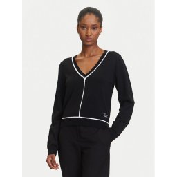 KARL LAGERFELD Пуловер A3W18023 Черен Regular Fit