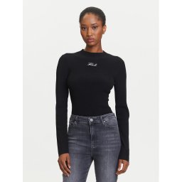 KARL LAGERFELD Пуловер A3W18025 Черен Slim Fit