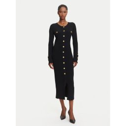 KARL LAGERFELD Плетена рокля A3W13038 Черен Slim Fit