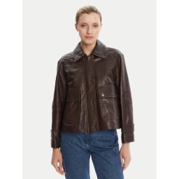Weekend Max Mara Кожено яке Berbice 2525446021 Кафяв Regular Fit