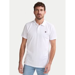 Petrol Industries Тениска с яка и копчета M-ROS-POL002 Бял Regular Fit
