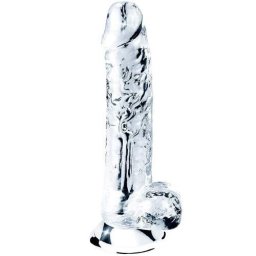 Лепяща се пенис отливка дилдо "FLAWLESS CLEAR BALLED" 18 см