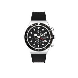 Timex Часовник Q Timex Three Time Zone Chronograph TW2V70000 Черен