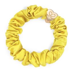 By Eloise London Silk Scrunchie Gold Heart гривна / ластик за коса цвят жълт