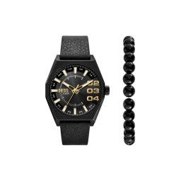 Diesel Комплект часовник и гривна Double Scraper DZ2210SET Черен