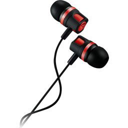 CANYON Stereo earphones with microphone, 1.2M, red